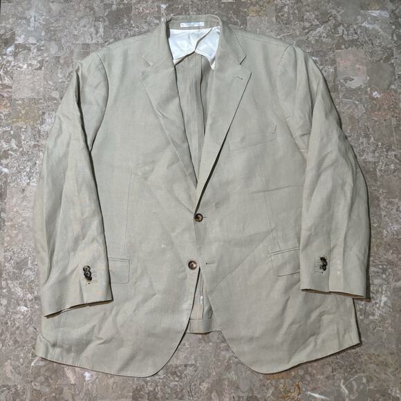 Proper Cloth Blazer Mens 46R (?) Linen Unstructured Baird McNutt Beige Tan